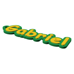 Breloc cu nume personalizat 3D în două culori