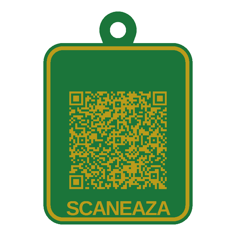 Breloc QR pentru chei pierdute personalizat 3D