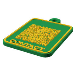 Breloc QR date de contact personalizat 3D