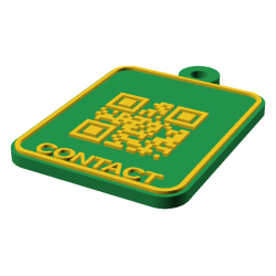 Breloc QR date de contact personalizat 3D