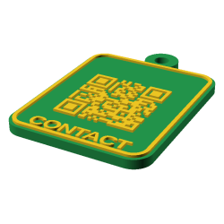 Breloc QR date de contact personalizat 3D