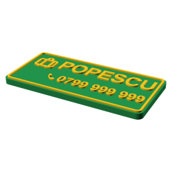 Etichetă bagaj personalizată 3D în două culori
