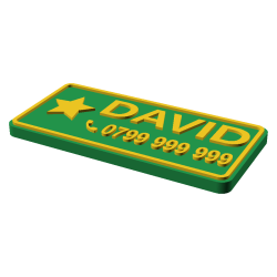 Etichetă ghiozdan personalizată 3D cu nume