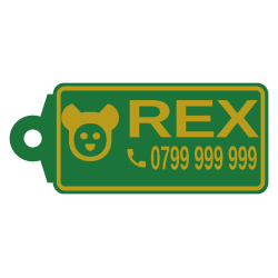 Plăcuță animale personalizată 3D cu nume și telefon