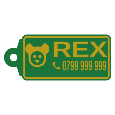 Plăcuță animale personalizată 3D cu nume și telefon