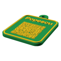 Tag QR pentru bagaje personalizat 3D în două culori