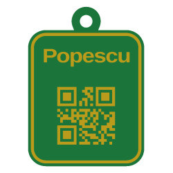 Tag QR pentru bagaje personalizat 3D în două culori