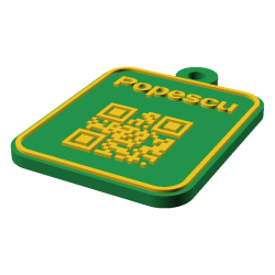 Tag QR pentru bagaje personalizat 3D în două culori