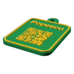 Tag QR pentru bagaje personalizat 3D în două culori